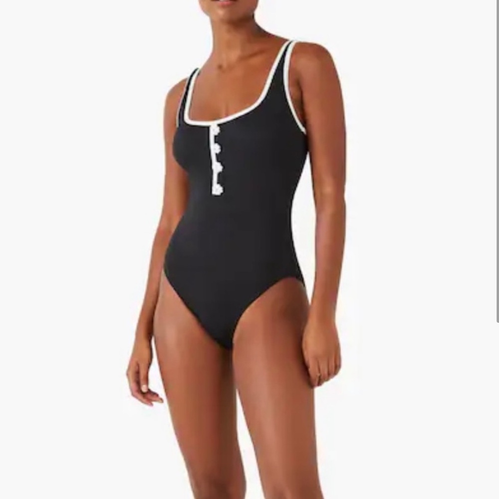 Kate Spade Contrast Square-neck low back One-piece